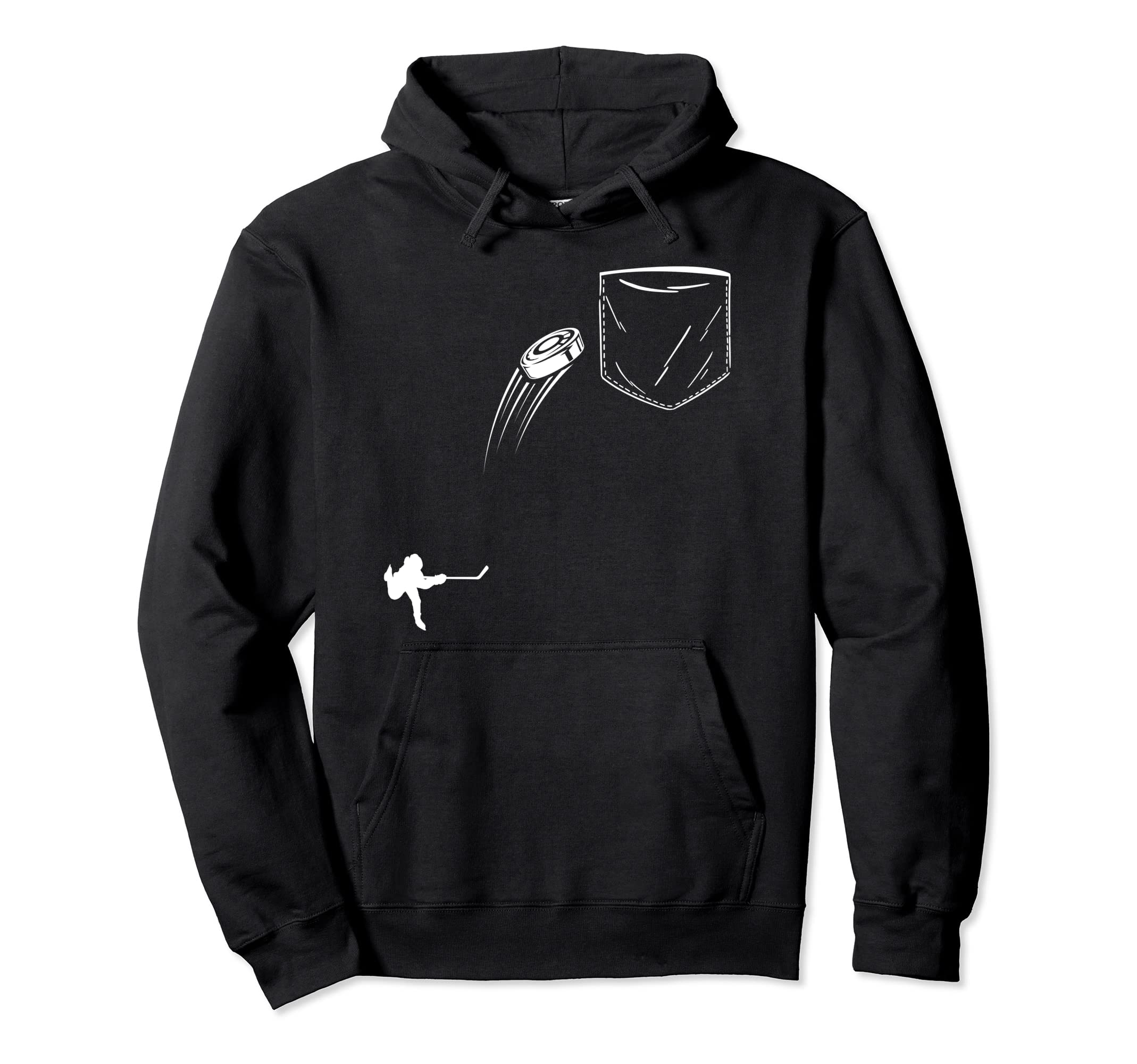 Fake Pocket Ice Hockey Goalie Hockey Hoodie - Unique Graphic Unisex