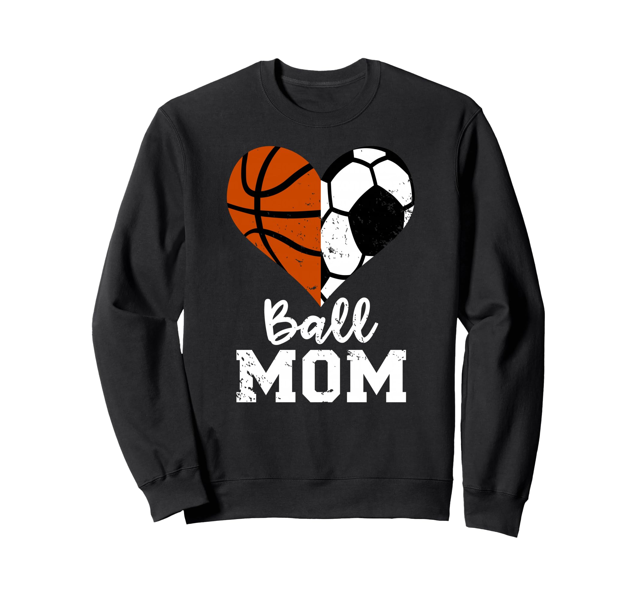 Ball Mom Heart Funny Soccer Sweatshirt - Aesthetic Graphic Men Women