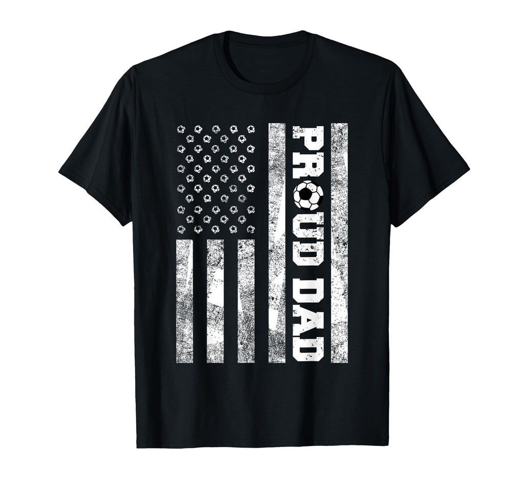 Proud Dad American Distressed Flag T-Shirt - Fun Novelty Design Men Women