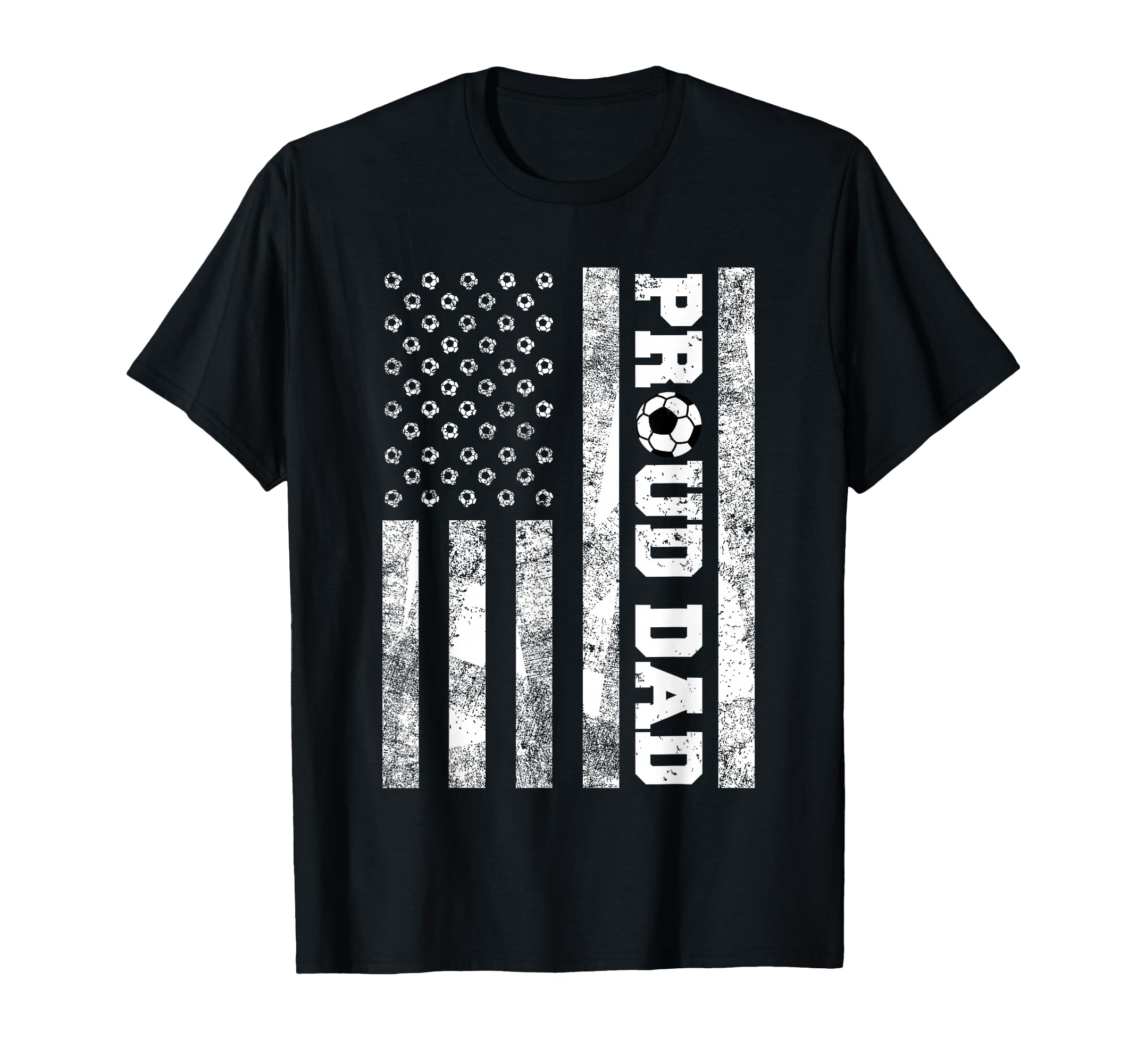 Proud Dad American Distressed Flag T-Shirt - Fun Novelty Design Men Women