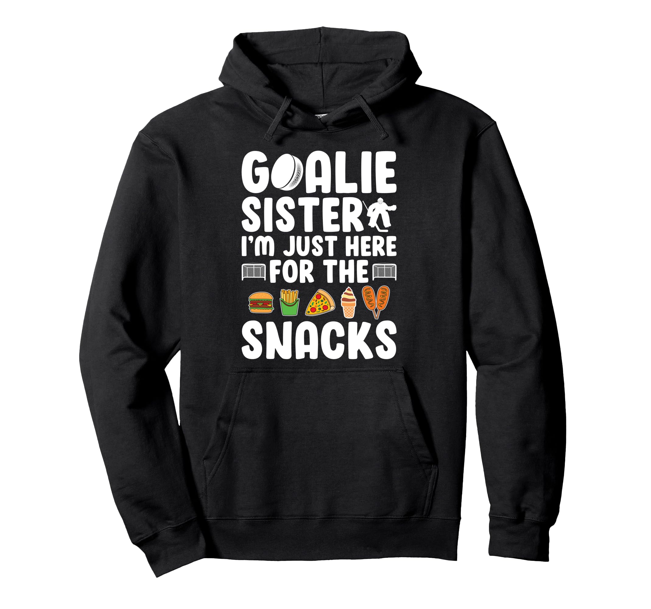 Funny Hockey Goalie Sister Ice Hockey Hoodie - Minimalist Print for Adults