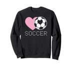 Soccer Lover Heart And Ball Sweatshirt - Novelty Apparel Men Women