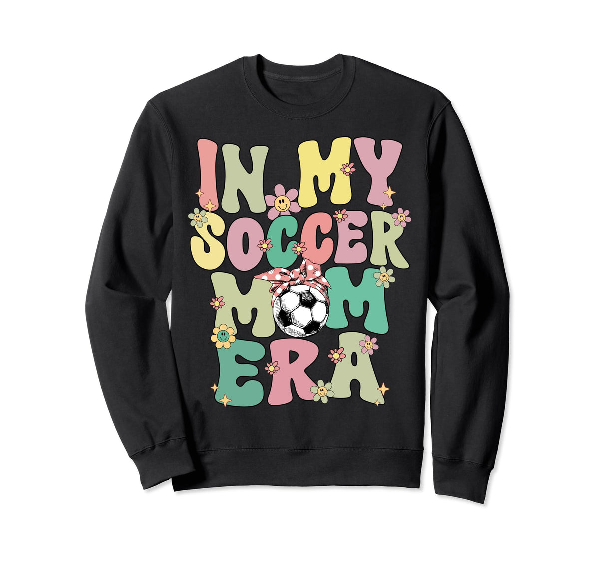 My Soccer Mom Era Groovy Soccer Sweatshirt - Aesthetic Graphic for Adults
