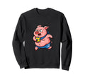 Funny Pig Playing Soccer Sports Sweatshirt - Minimalist Print Unisex