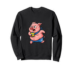 Funny Pig Playing Soccer Sports Sweatshirt - Minimalist Print Unisex