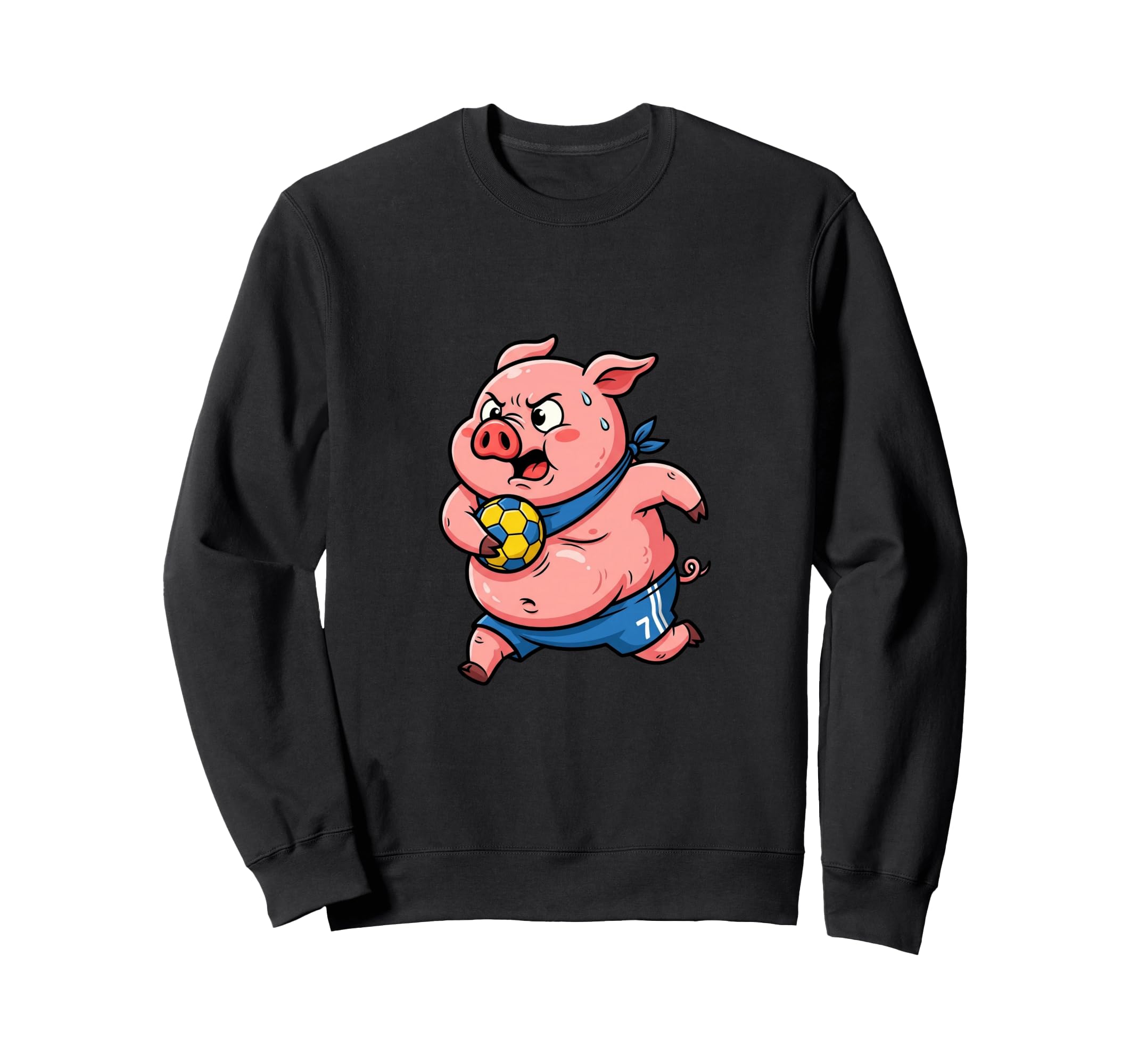 Funny Pig Playing Soccer Sports Sweatshirt - Minimalist Print Unisex