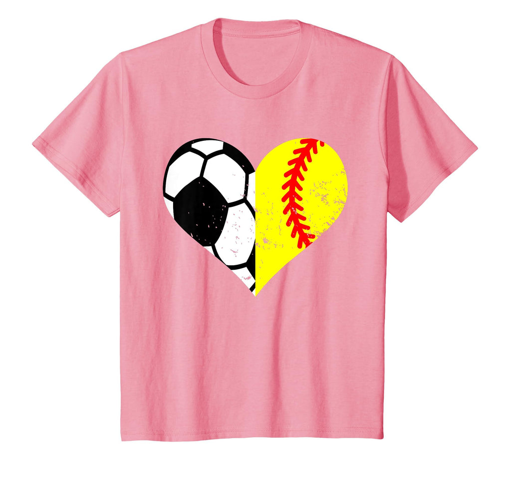 Soccer Softball Heart Funny Soccer T-Shirt - Trendy Graphic Unisex