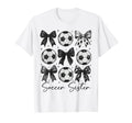 Soccer Sister Funny Coquette Bow T-Shirt - Casual Everyday Wear for Adults