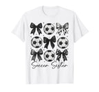 Soccer Sister Funny Coquette Bow T-Shirt - Casual Everyday Wear for Adults