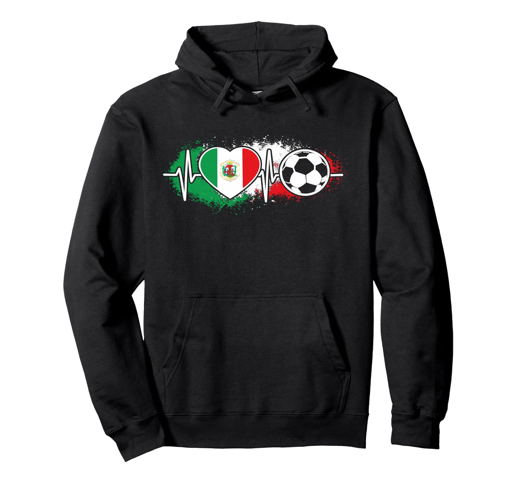 Mexico Soccer Heartbeat Mexican Flag Hoodie - Aesthetic Graphic Men Women