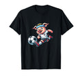 Football Pig Mascot Playing T-Shirt - Casual Everyday Wear Men Women