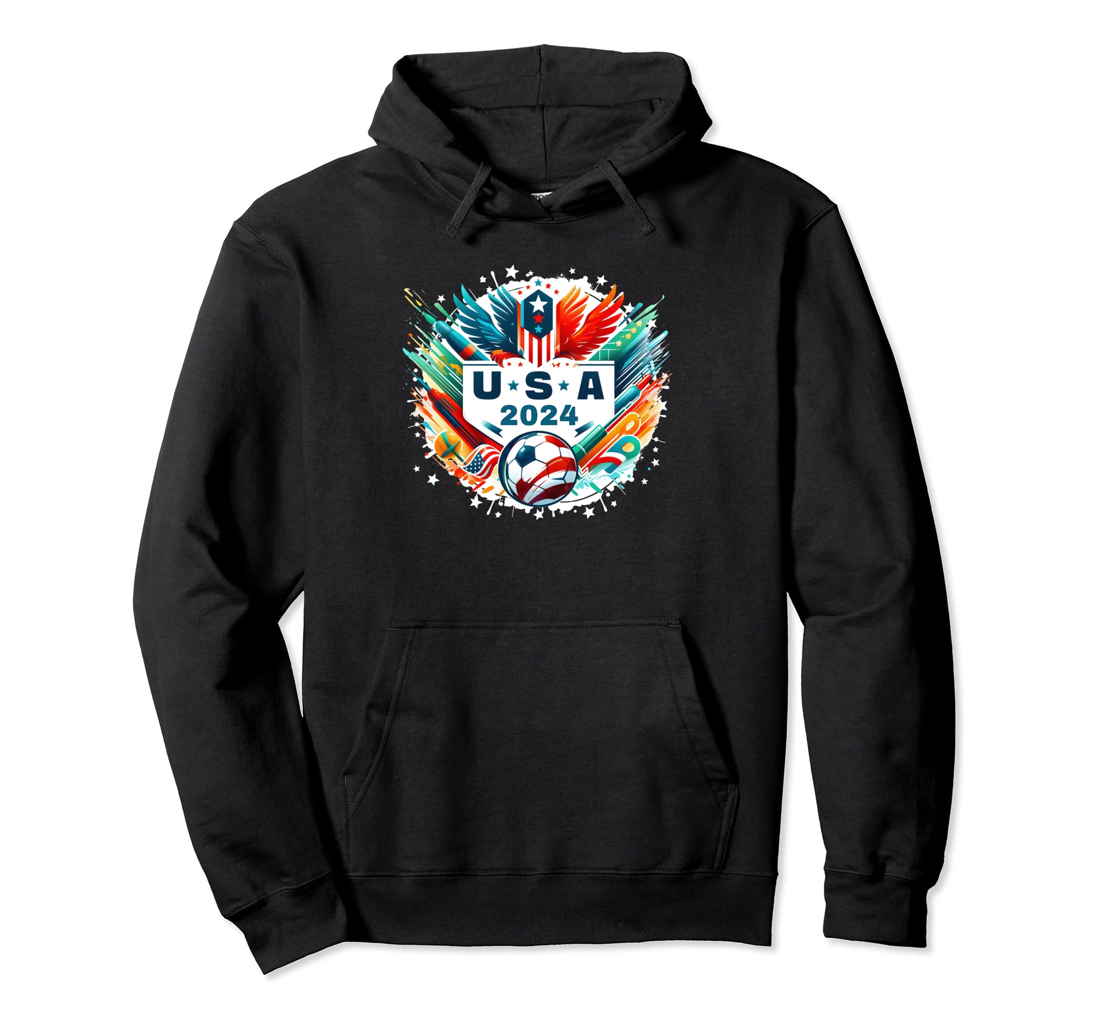 American Flag Soccer Soccer 2024 Hoodie - Custom Art Print Men Women