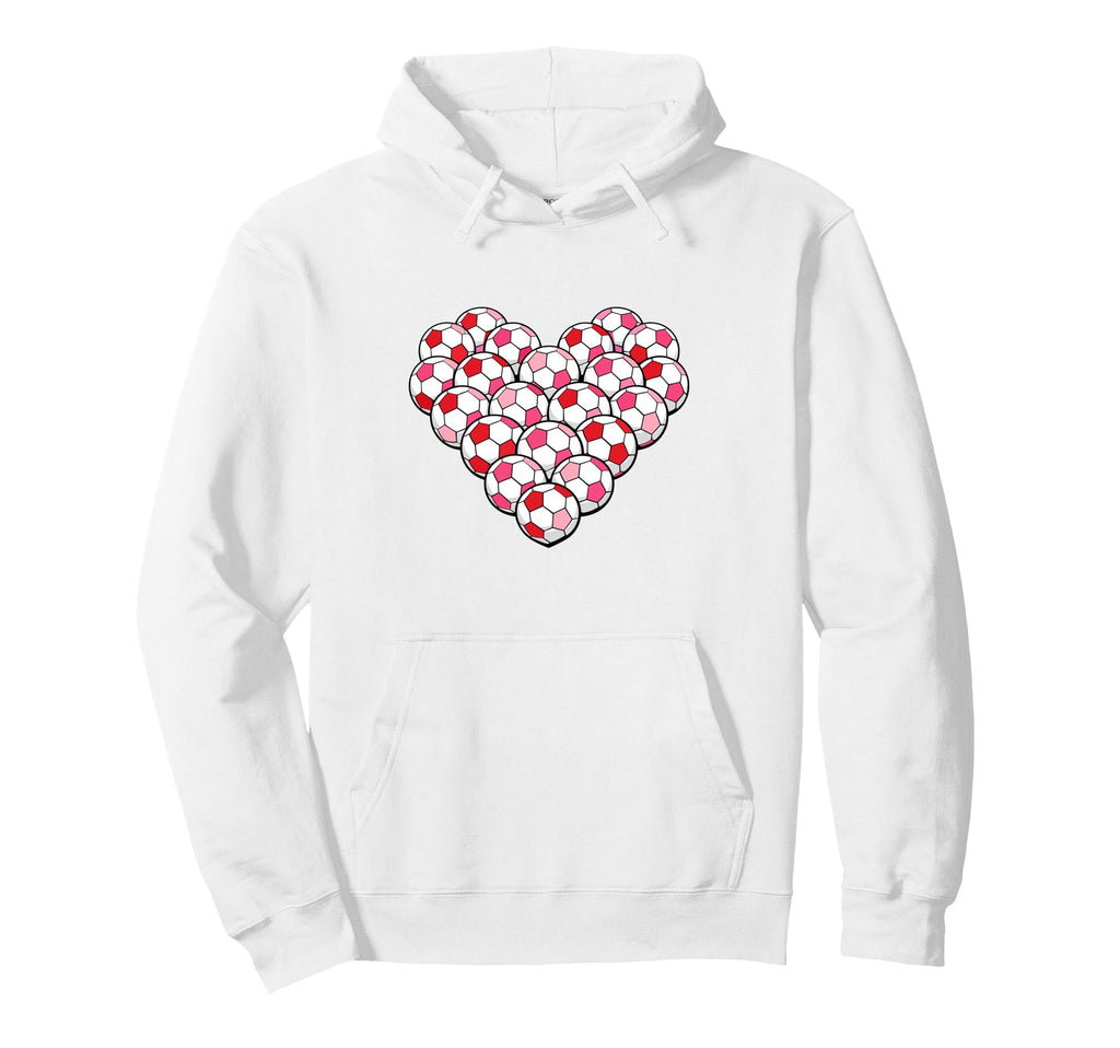 Heart Shaped Soccer Ball Pattern Hoodie - Trendy Graphic Men Women