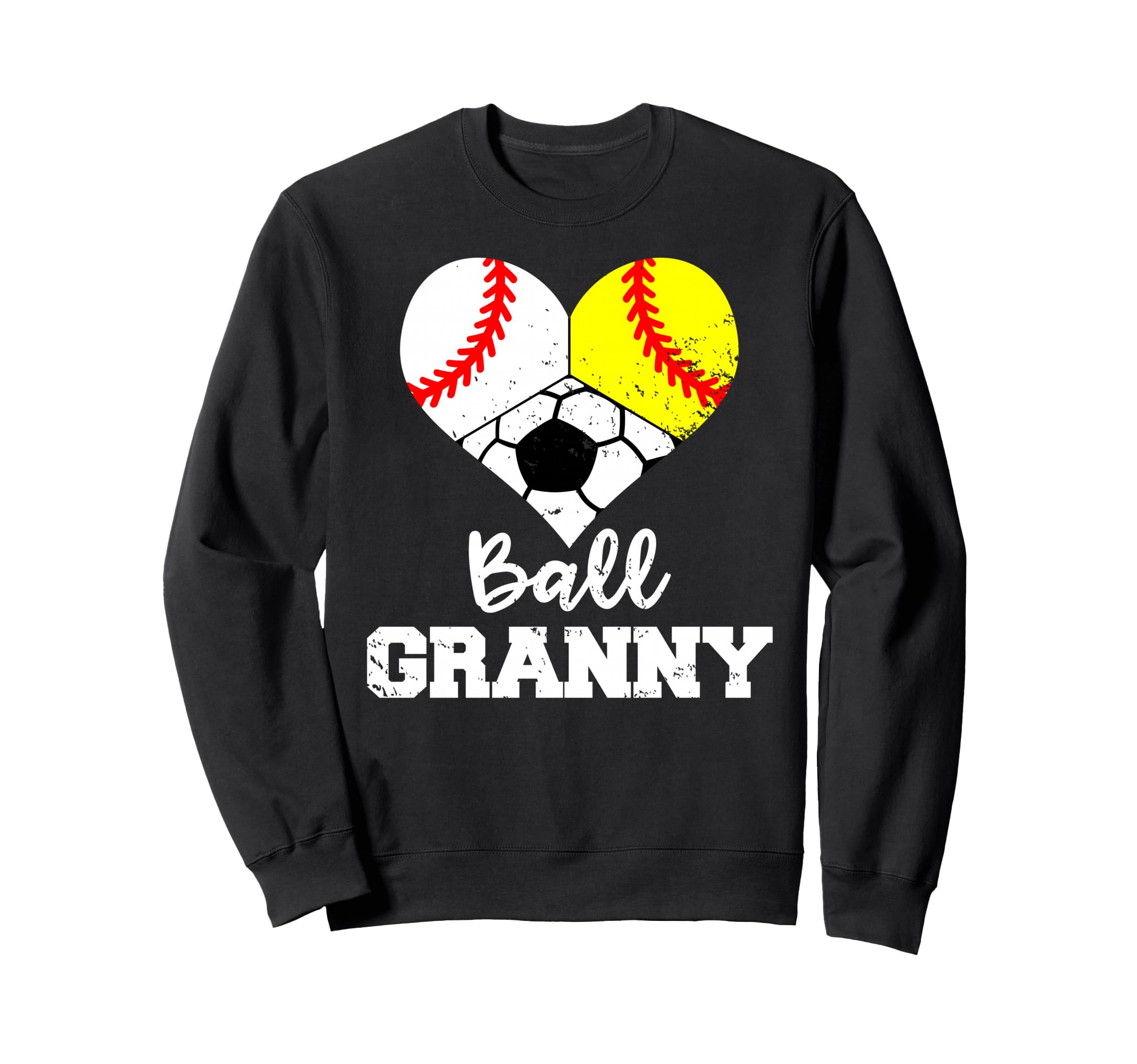Ball Granny Heart Funny Baseball Sweatshirt - Fun Novelty Design Unisex