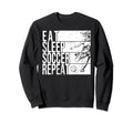 Eat Sleep Soccer Repeat Funny Footballer Sweatshirt - Graphic Print Unisex