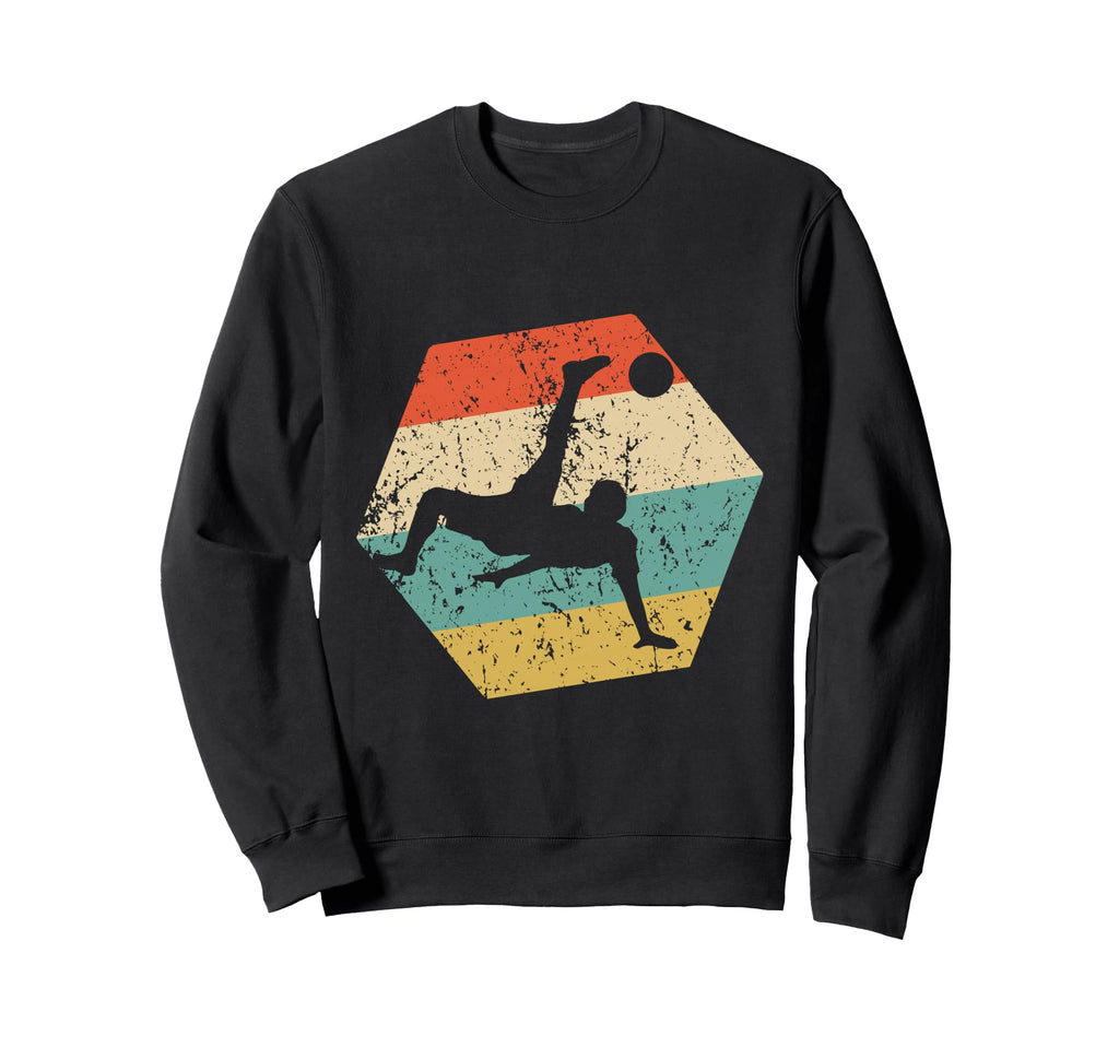 Soccer Distressed Hexagon Soccer Kick Sweatshirt - Graphic Print Unisex