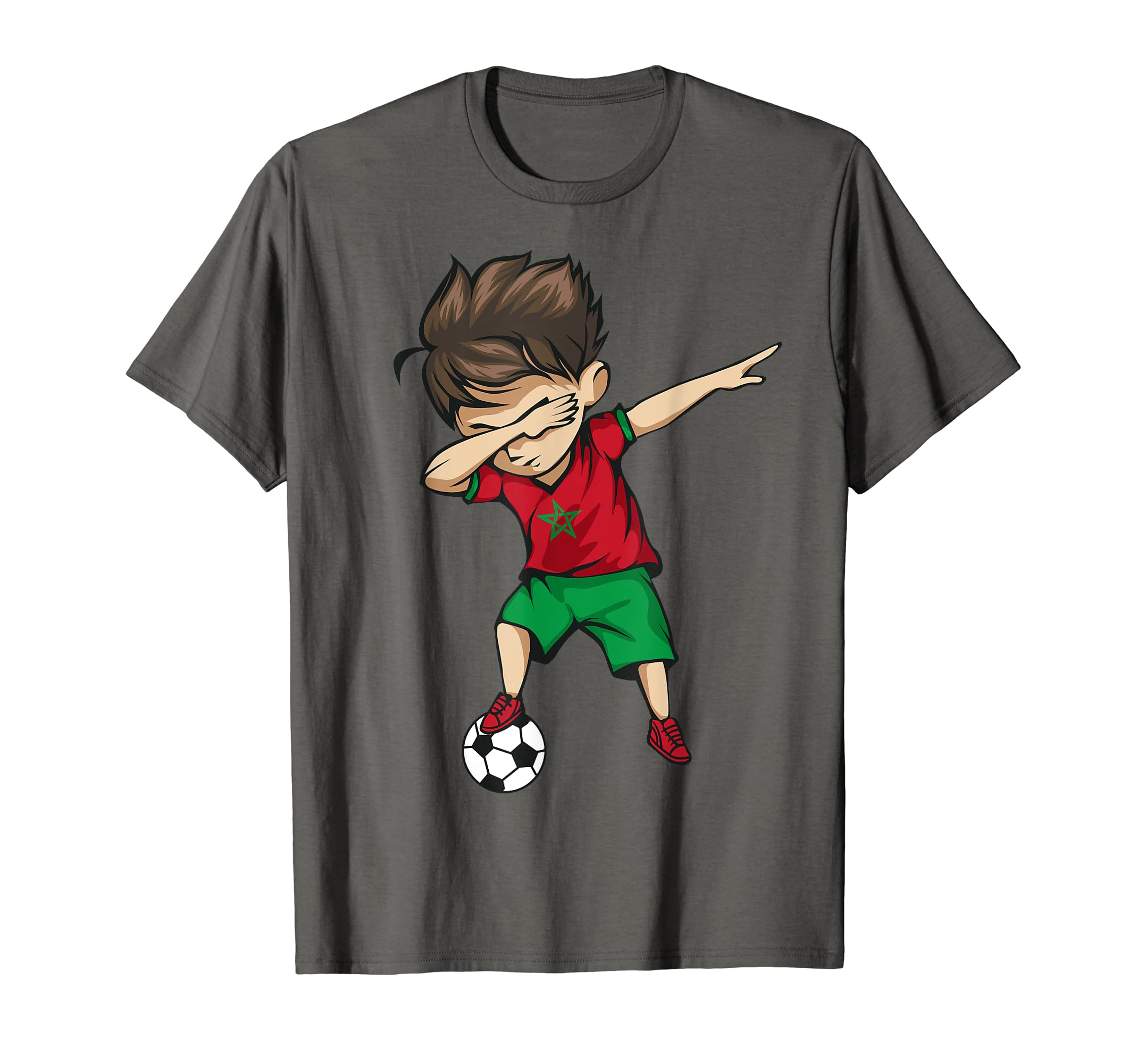 Dabbing Soccer Morocco Jersey T-Shirt - Aesthetic Graphic for Adults