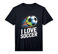 Mens I Love Soccer Enthusiasts Ball T-Shirt - Unique Graphic Men Women
