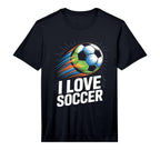 Mens I Love Soccer Enthusiasts Ball T-Shirt - Unique Graphic Men Women