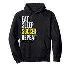 Soccer Player Funny Eat Sleep Soccer Hoodie - Streetwear Style for Adults
