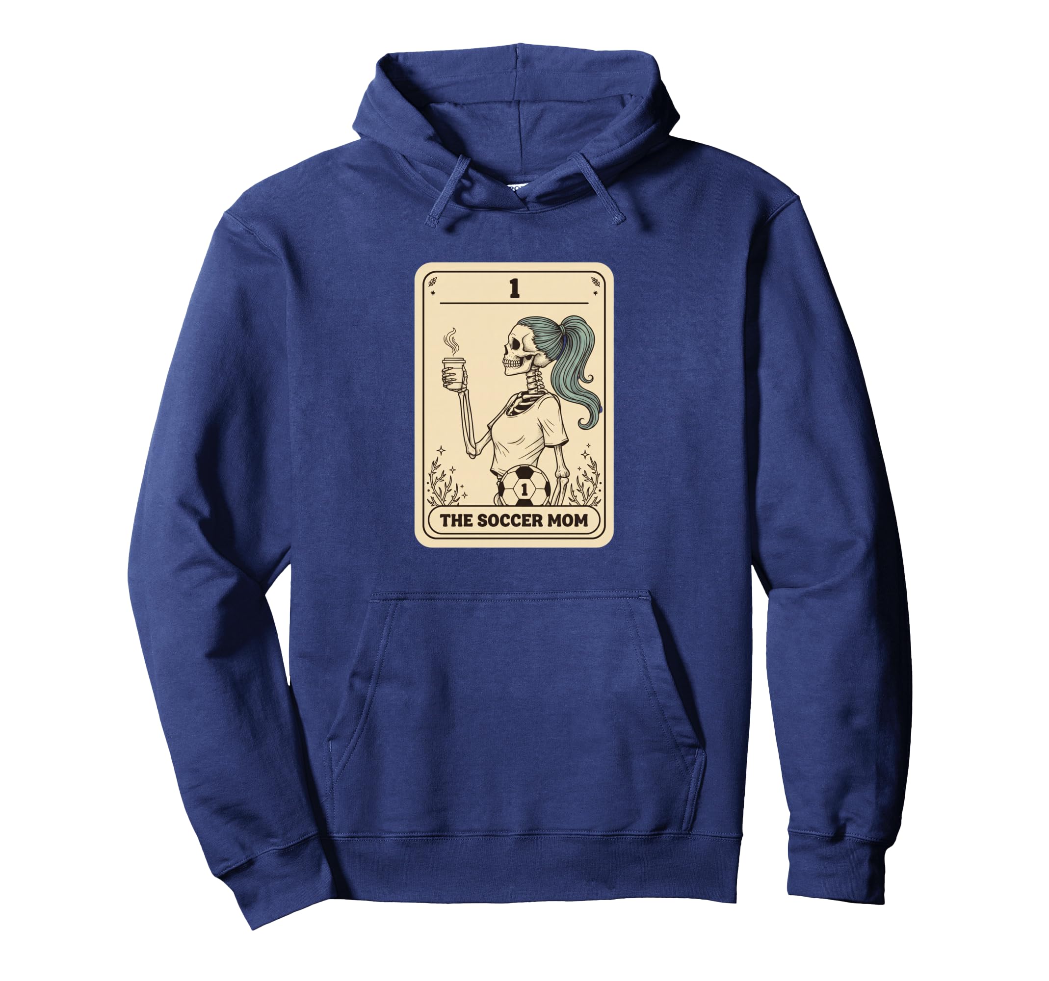 Soccer Mom Skeleton Coffee Illustration Hoodie - Novelty Apparel Men Women