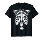 Soccer Heart Skeleton Rib Cage T-Shirt - Minimalist Print Men Women