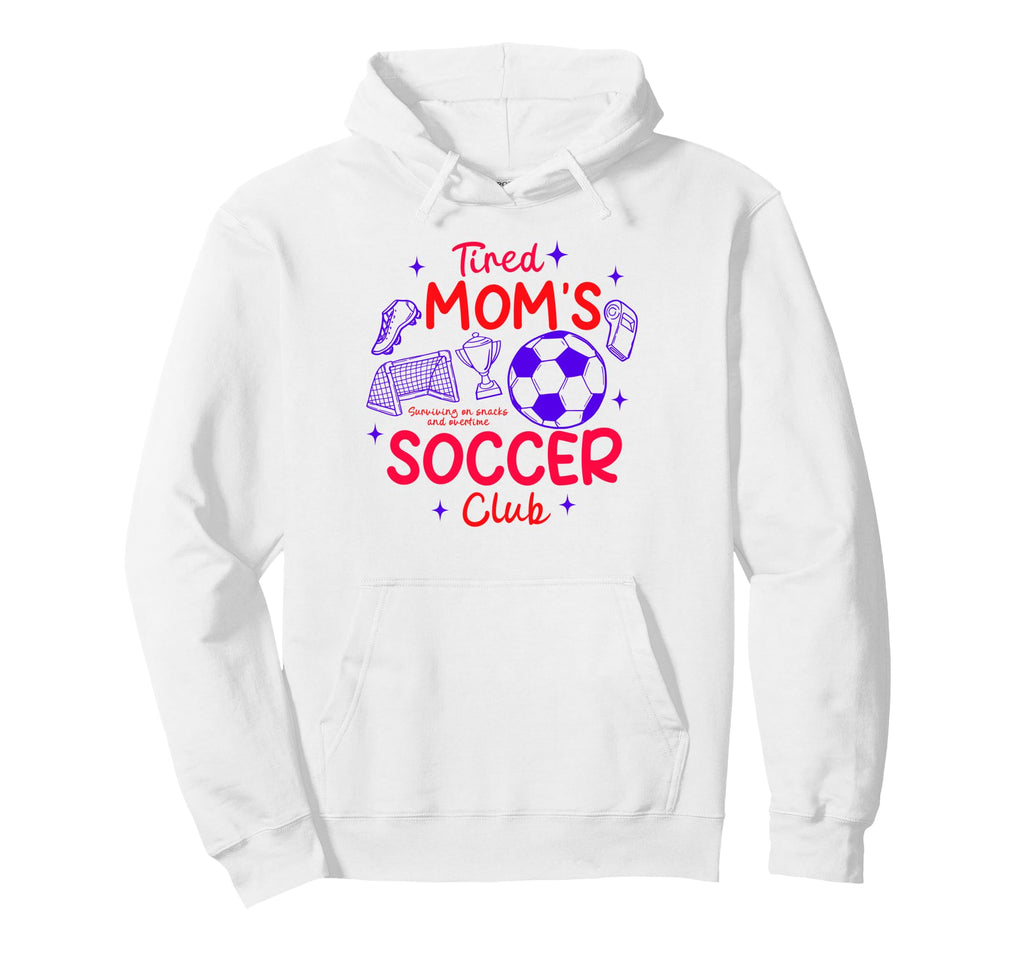 Soccer Mom Soccer Mama Game Day Tired Hoodie - Fun Novelty Design Unisex