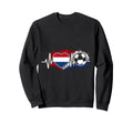 Netherlands Flag Heartbeat Football Sweatshirt - Minimalist Print Unisex