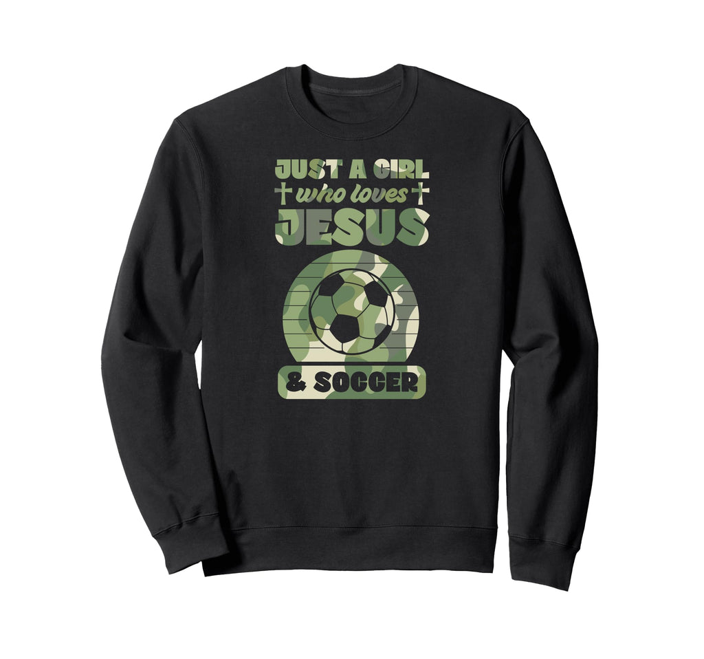 Just Who Loves Jesus And Soccer Sweatshirt - Minimalist Print Unisex