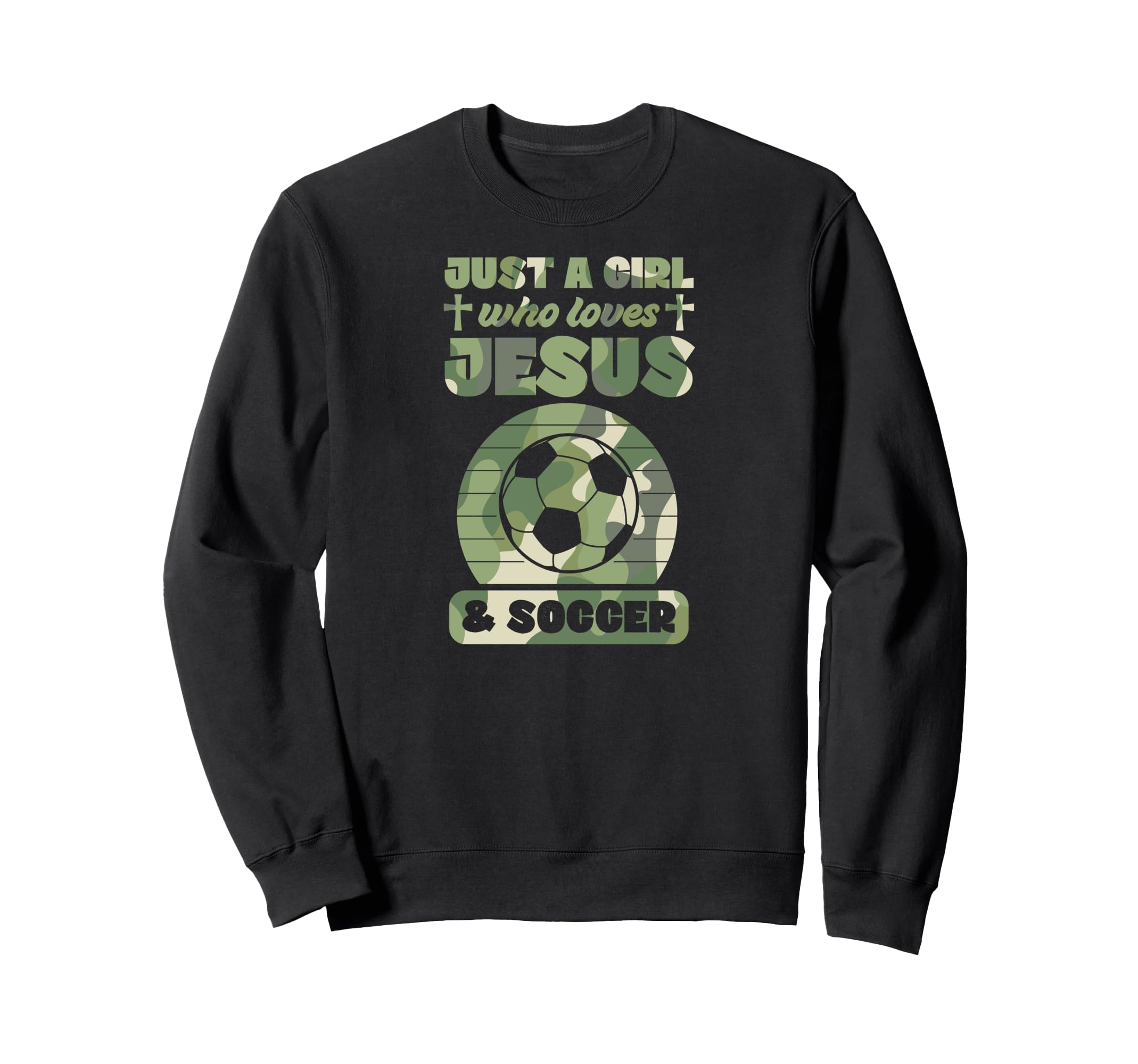 Just Who Loves Jesus And Soccer Sweatshirt - Minimalist Print Unisex