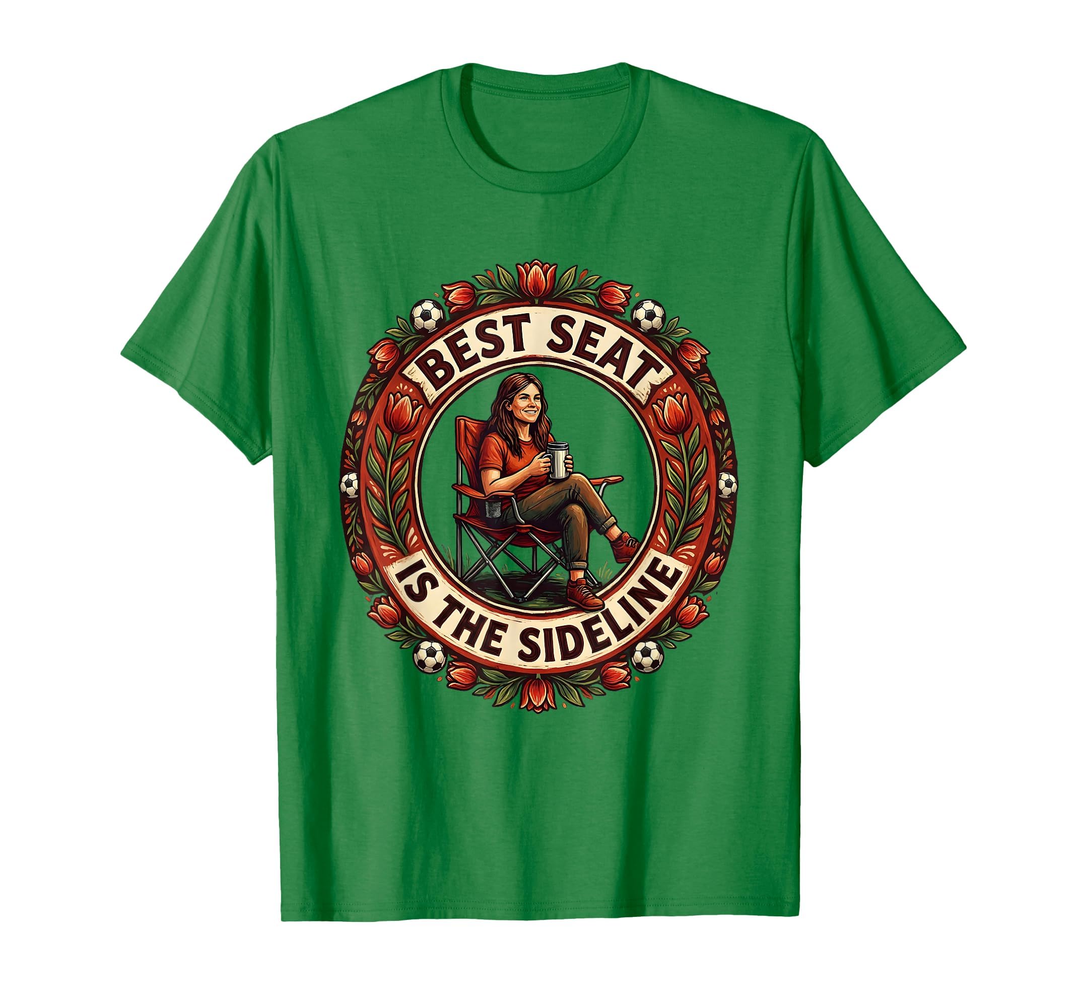 Best Seat Is Sideline Soccer Mom T-Shirt - Minimalist Print Men Women
