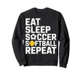 Athlete Eat Sleep Soccer Repeat Sweatshirt - Graphic Print for Adults