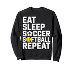 Athlete Eat Sleep Soccer Repeat Sweatshirt - Graphic Print for Adults