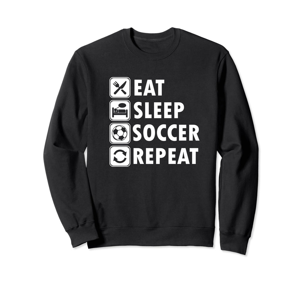 Eat Sleep Soccer Repeat Soccer Player Sweatshirt - Minimalist Print Unisex