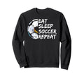Eat Sleep Football Repeat Half Sweatshirt - Casual Everyday Wear Men Women