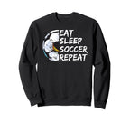 Eat Sleep Football Repeat Half Sweatshirt - Casual Everyday Wear Men Women