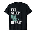 Eat Sleep Hat Trick Repeat Ice Hockey Puck T-Shirt - Graphic Print Unisex