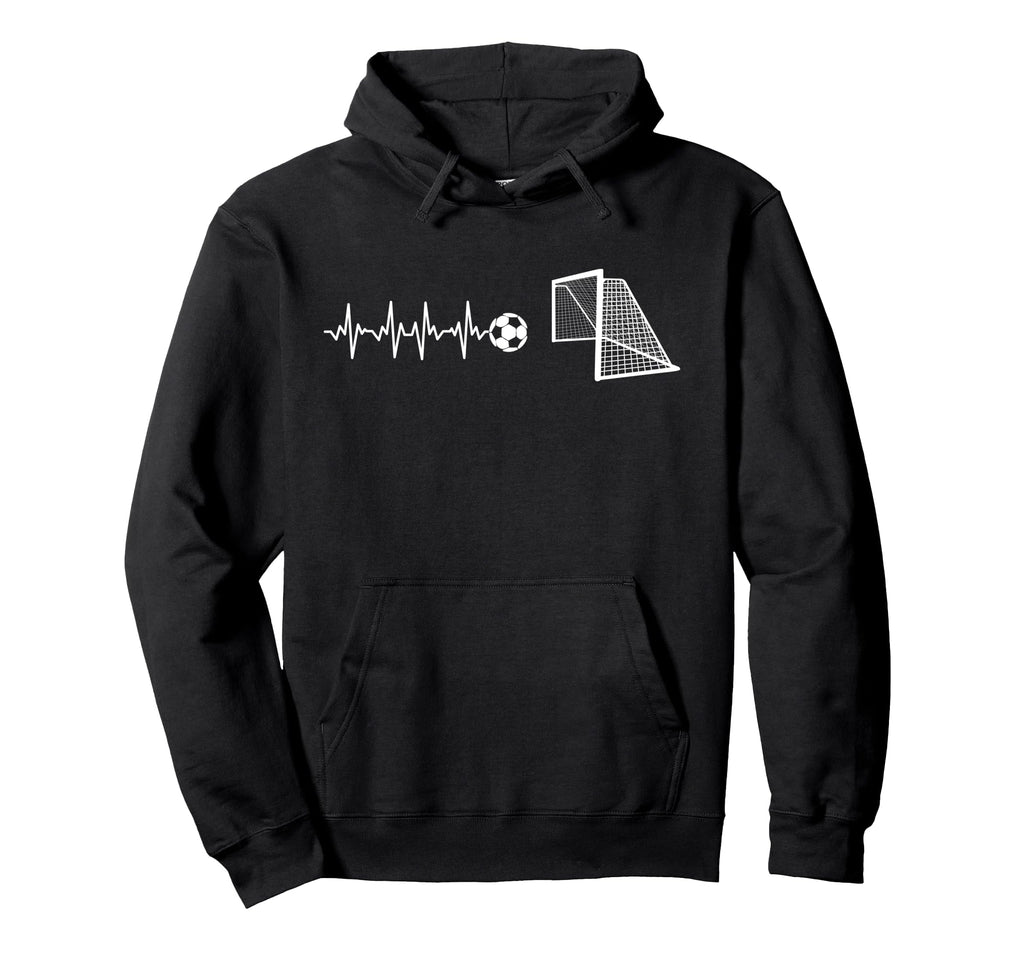 Funny Soccer Heartbeat Ecg Football Goal Hoodie - Aesthetic Graphic Unisex