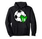 Womens Custom Soccer Mom Number 16 Heart Hoodie - Custom Art Print Unisex