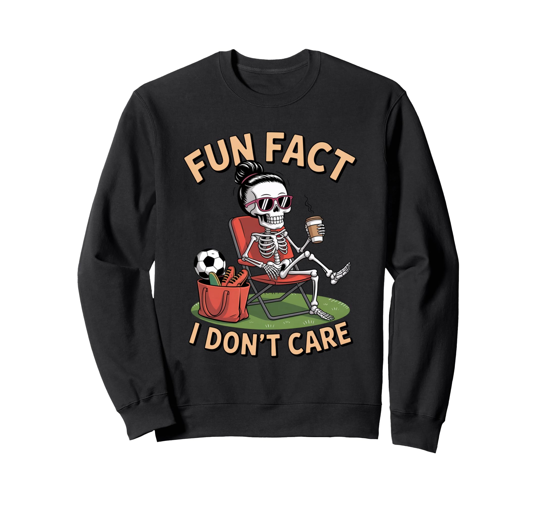 Funny Skeleton Soccer Mom Soccer Sweatshirt - Minimalist Print Men Women