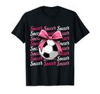 Soccer Player Team Coach Coquette Bow T-Shirt - Streetwear Style Men Women