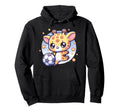 Giraffe Soccer Player Kicking Soccer Ball Hoodie - Graphic Print Unisex
