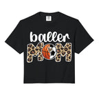 Baller Mom Proud Basketball Soccer T-Shirt - Graphic Print for Adults