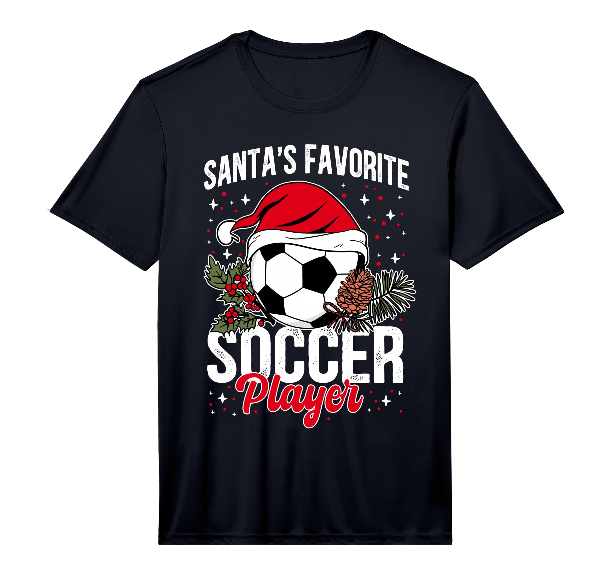 Funny Santas Favorite Soccer Player T-Shirt - Custom Art Print Unisex