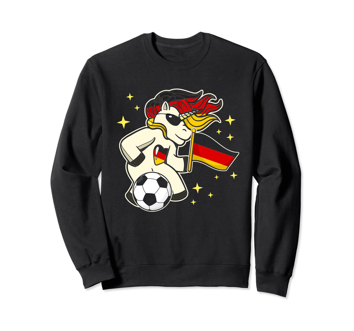 German Flag Football Unicorn Sweatshirt - Graphic Print for Adults