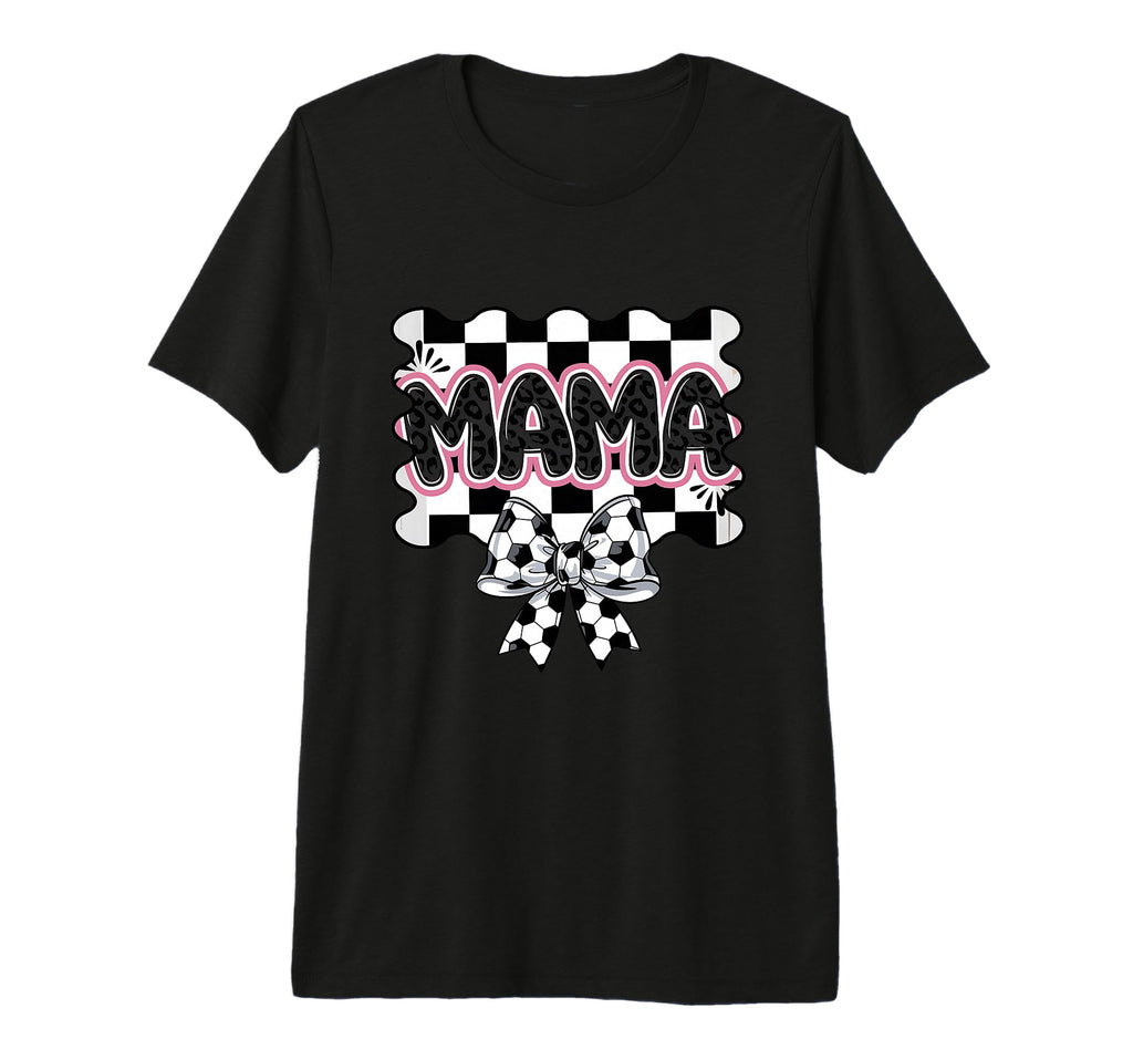 Checkered Soccer Mama Bow Leopard T-Shirt - Minimalist Print Unisex