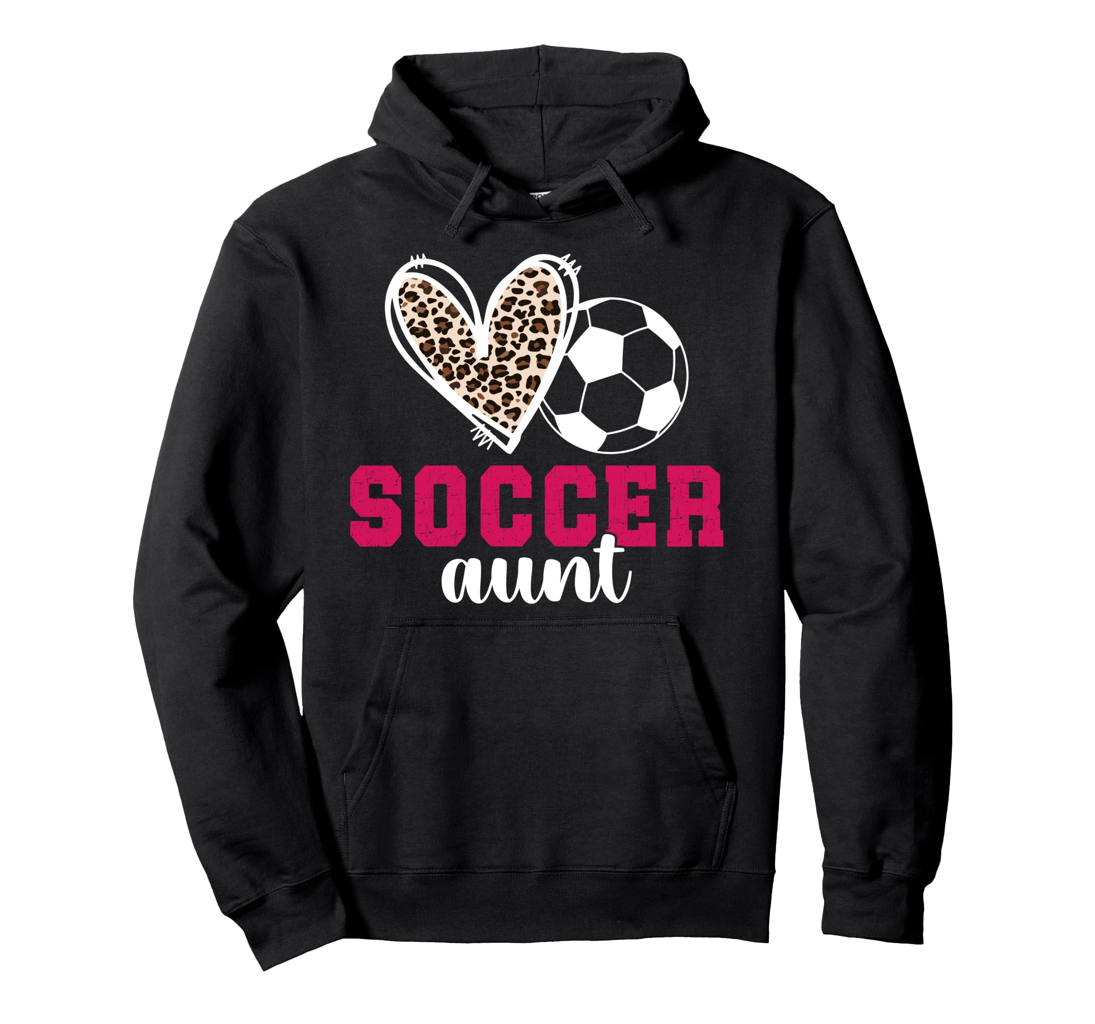 Soccer Aunt Heart Aunt Soccer Player Auntie Hoodie - Graphic Print Unisex