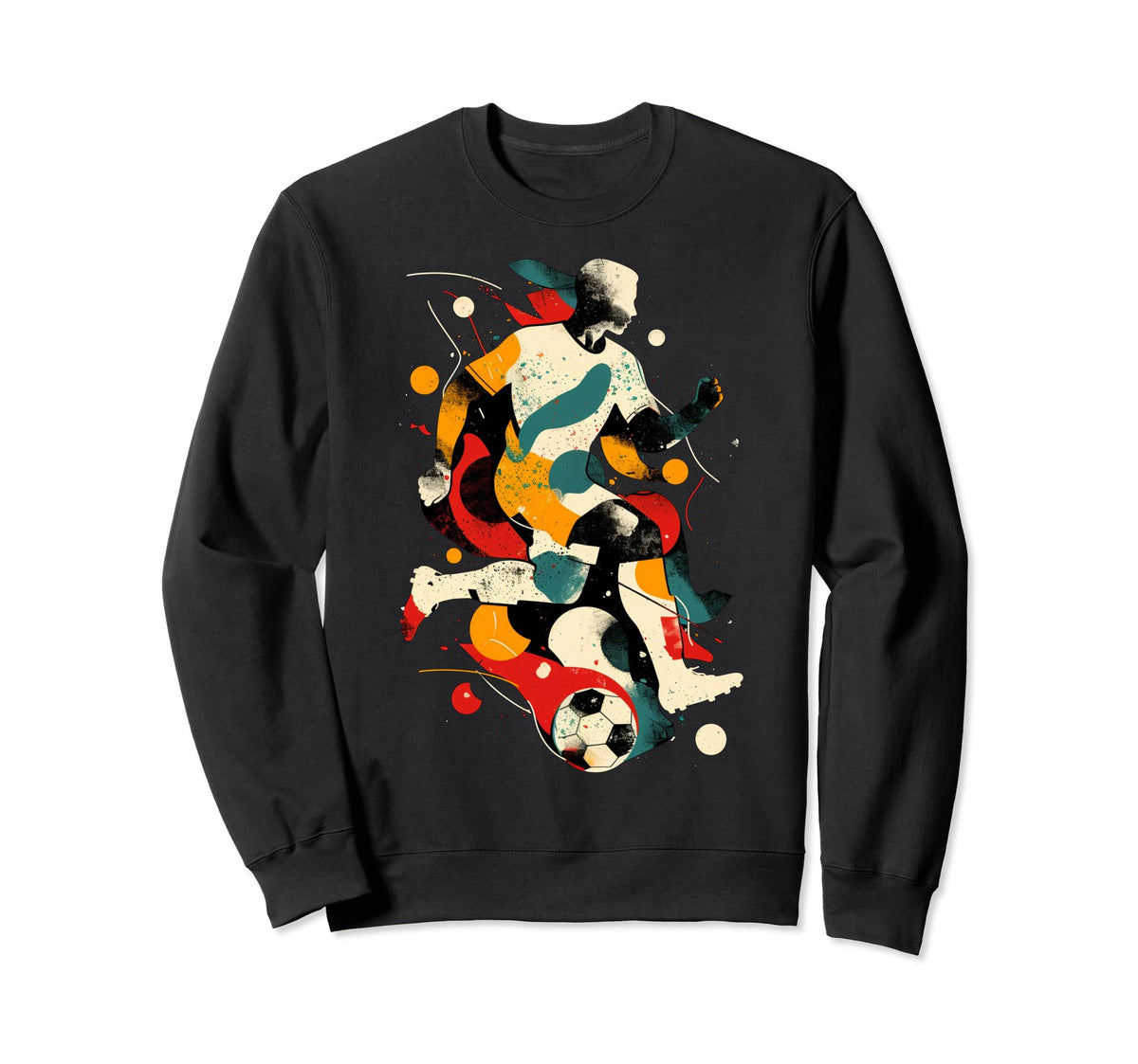 Artistic Soccer Player And Sweatshirt - Fun Novelty Design for Adults