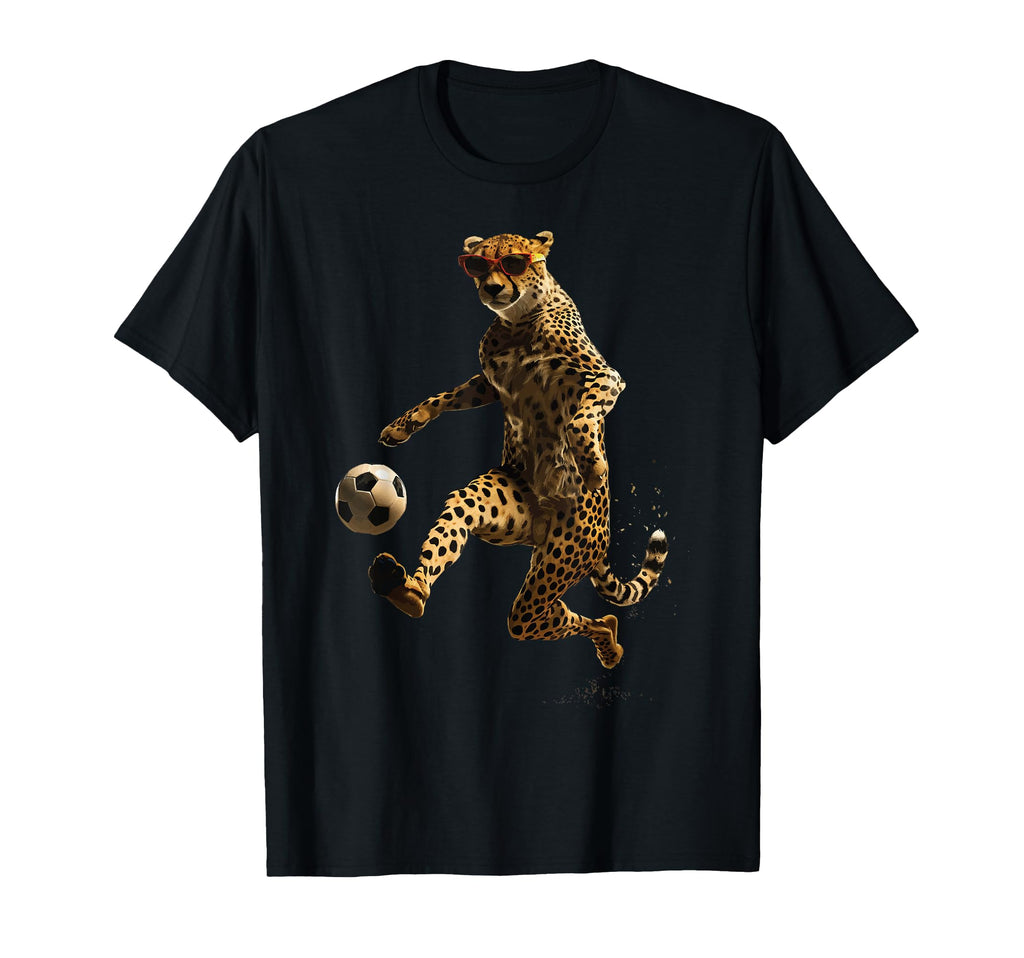 Cheetah Soccer Football T-Shirt - Novelty Apparel Unisex