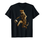 Cheetah Soccer Football T-Shirt - Novelty Apparel Unisex